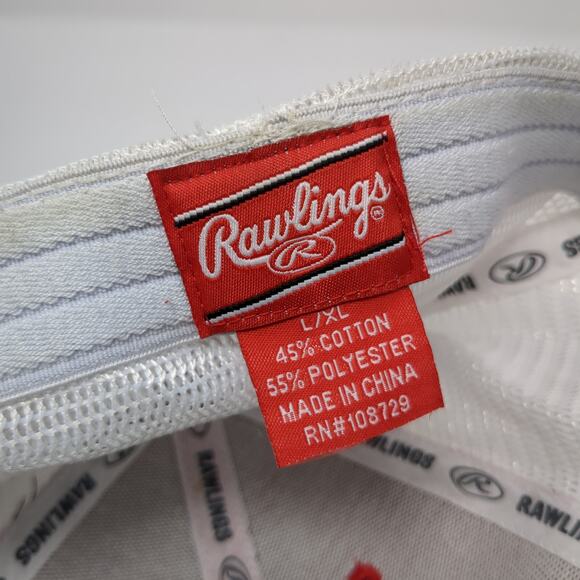 Rawlings Pro Baseball Fitted Trucker Hat Red XL Embroidered Colorblock - Picture 10 of 10